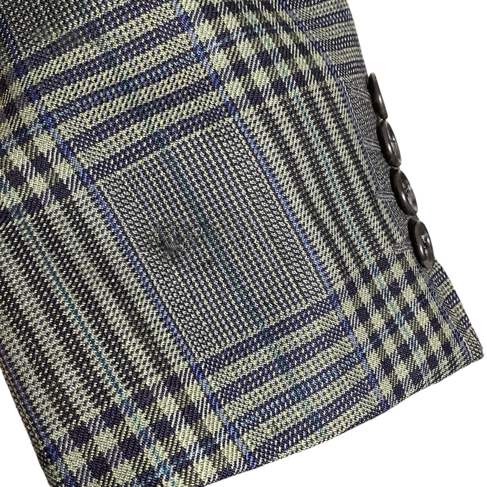 VTG Christian Dior Monsieur Wool Plaid Two-Button Blazer-FLAWED - Picture 6 of 15